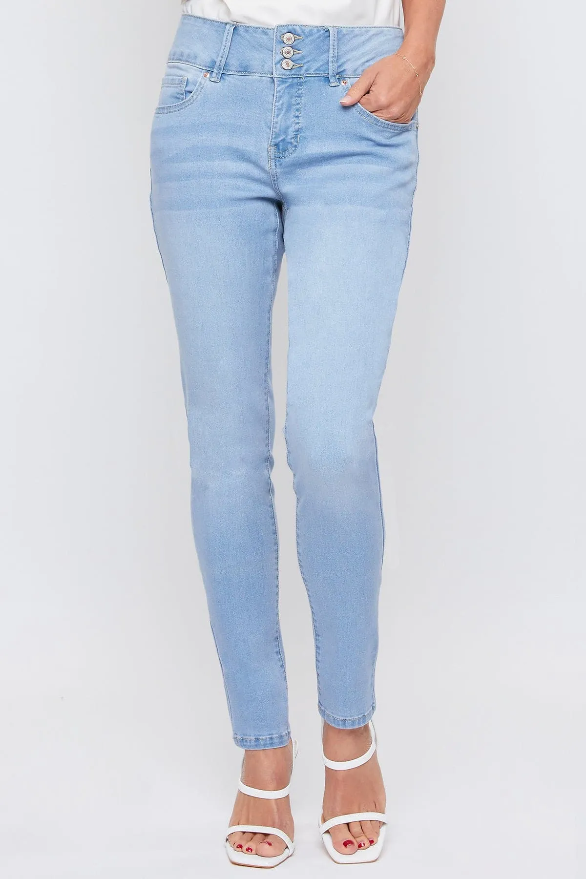 Women's 3 Button Signature Slim Stretch High Rise Skinny Jeans